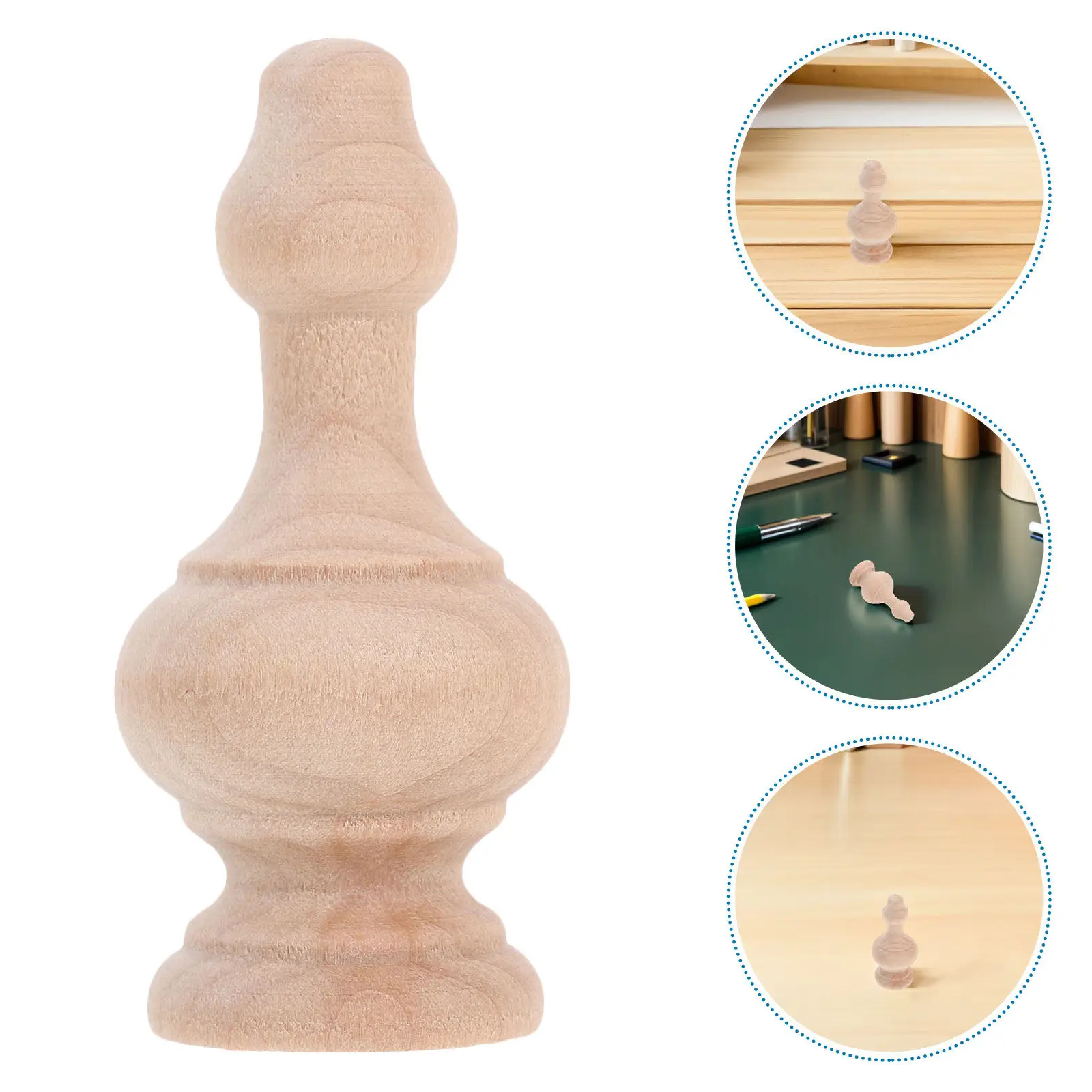 8Pcs Wooden Stair Balusters Indoor Unfinished Decorative Spindles European Carvings for Handrail Staircase Woodworking Supplies