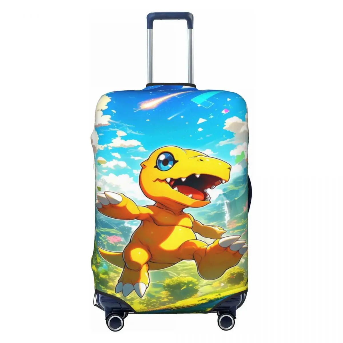 

Custom Digimons Agumon Anime Manga Luggage Cover Elastic Travel Suitcase Protective Covers Fits 18-32 Inch