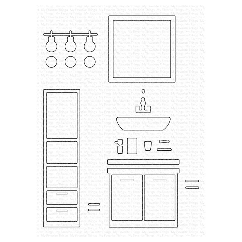 Bathroom Basics Cutting Dies Scrapbooking for February 2023 New Paper Making Frames Card Set No Clear Stamps