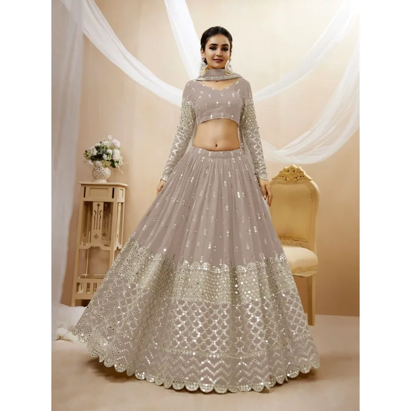 

Wedding Lehenga Choli Faux Georgette Party Wear Embroidery Ethnic Salwar Kameez Sets