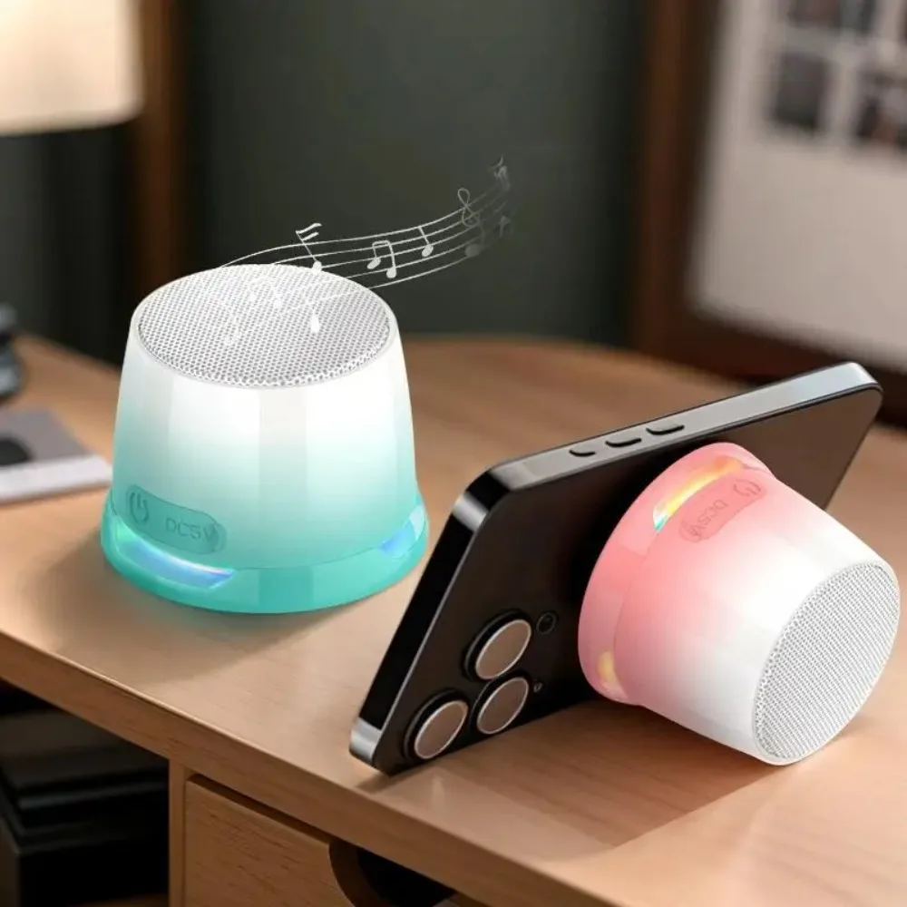1 Set Loud Sound Portable Speaker With Color Light Phone Stand Bluetooth Speaker Stocking Stuffers For Teens Christmas Gifts