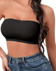 Dámská sexy bezešvá podprsenka bez ramínek bez vycpávek s knoflíky vpředu pohodlné hladké spodní prádlo pro ženy podprsenka bez ramínek - náhled 2