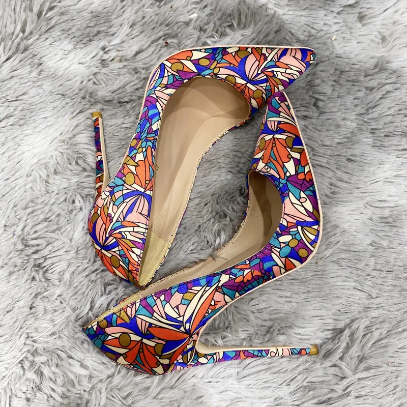 

Heelgoo Sexy Colorful Artistic Print Pointed-Toe Stiletto High Heels Women‘s Elegant Floral Pattern Pumps Slim Heel Dress Shoes