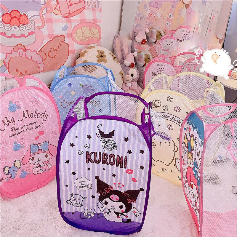 

Sanrio Simple and Large Capacity Dirty Clothes Basket Storage Basket Kawaii Portable Foldable Portable Family Storage Bag