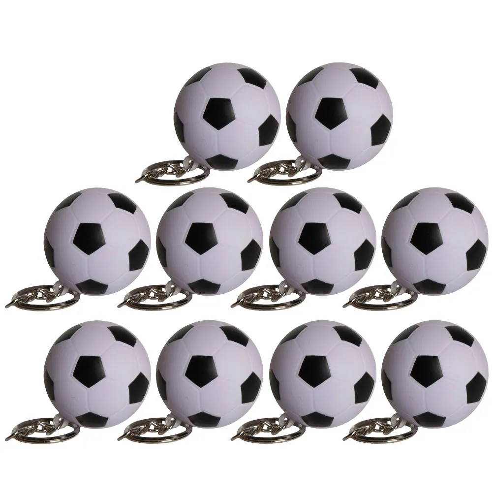 

10Pcs Football Keychain Pen Blue Ink Retractable Ballpoint Pen Small Lightweight Soccer Ball Shape Novelty Pens Fine Point