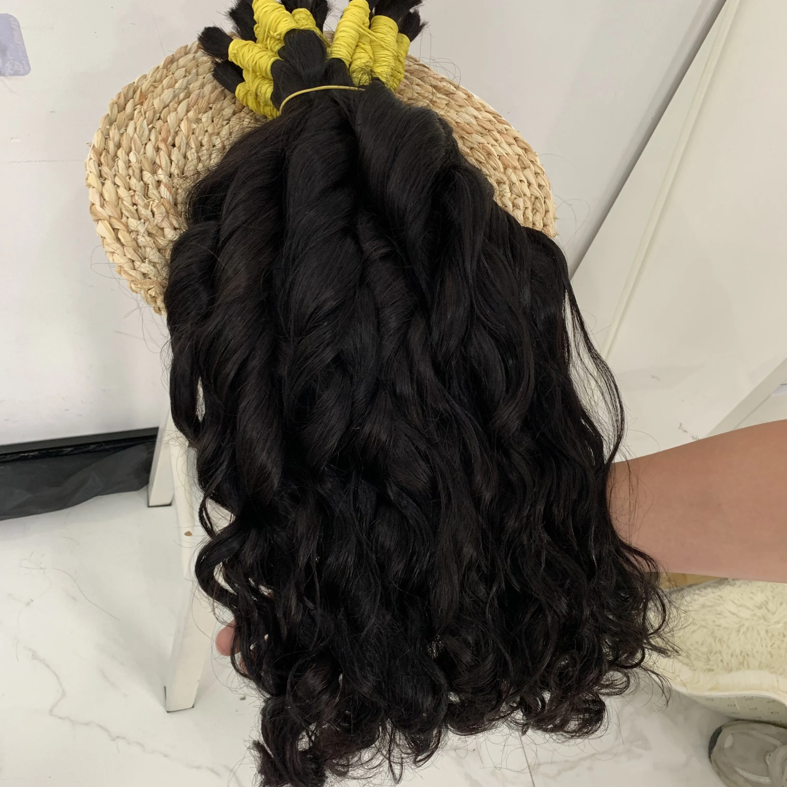 100% 인모 번들, 천연 블랙 베트남 레미 헤어 번들 30인치, 32인치 바디 웨이브 1, 3, 4 레미 헤어 번들 붙임머리