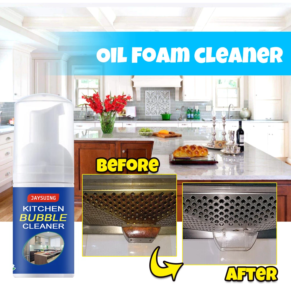 

30ml Kitchen Cleaning Foam Cleaner Strong Stain Oil Remover Cleaning Bubble Agent Household Kitchen Stoven Range Hood Cleaning