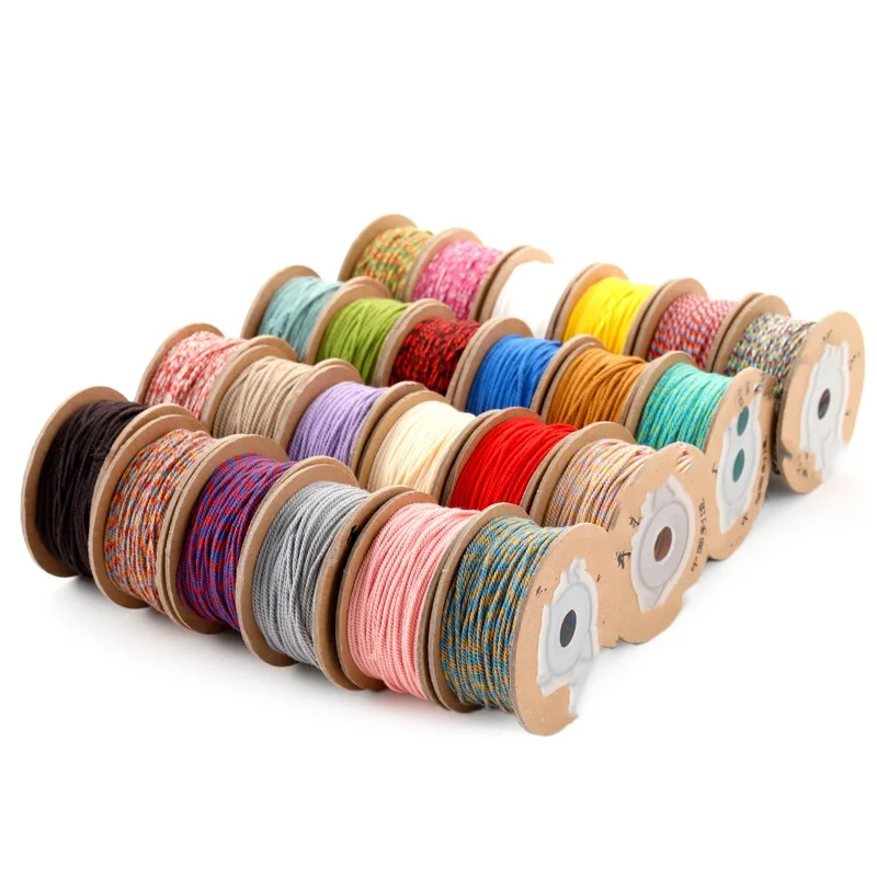 

1Roll/lots 1mm Handmade Thread Cord Rope Hand Woven Cotton Rope For Jewelry Making DIY Ethnic Bracelet Accessories 30M Length