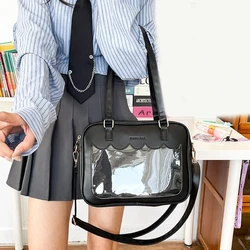 New Ita Bag Clear Window Pin Display Bag Crossbody Handbag for Women Girls Japanese Shoulder JK Uniform Purse