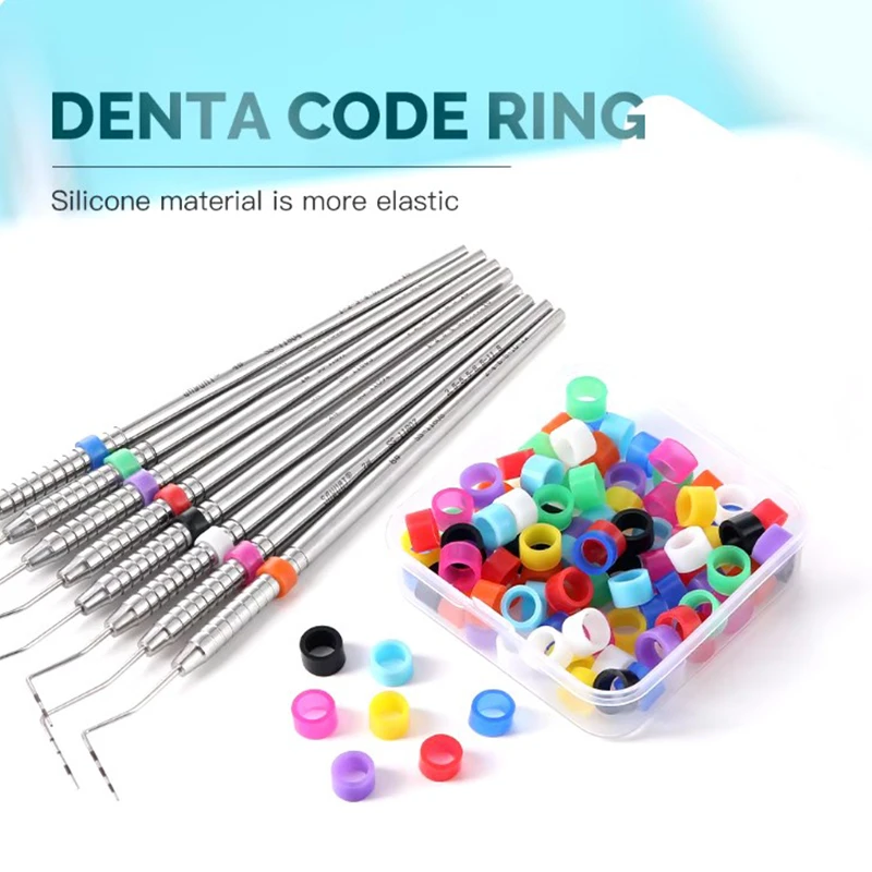 50Pcs Autoclavable Small Size Dental Universal Multicolour Silicone Color Code Ring Colorful Rings For Handpiece Or Tools