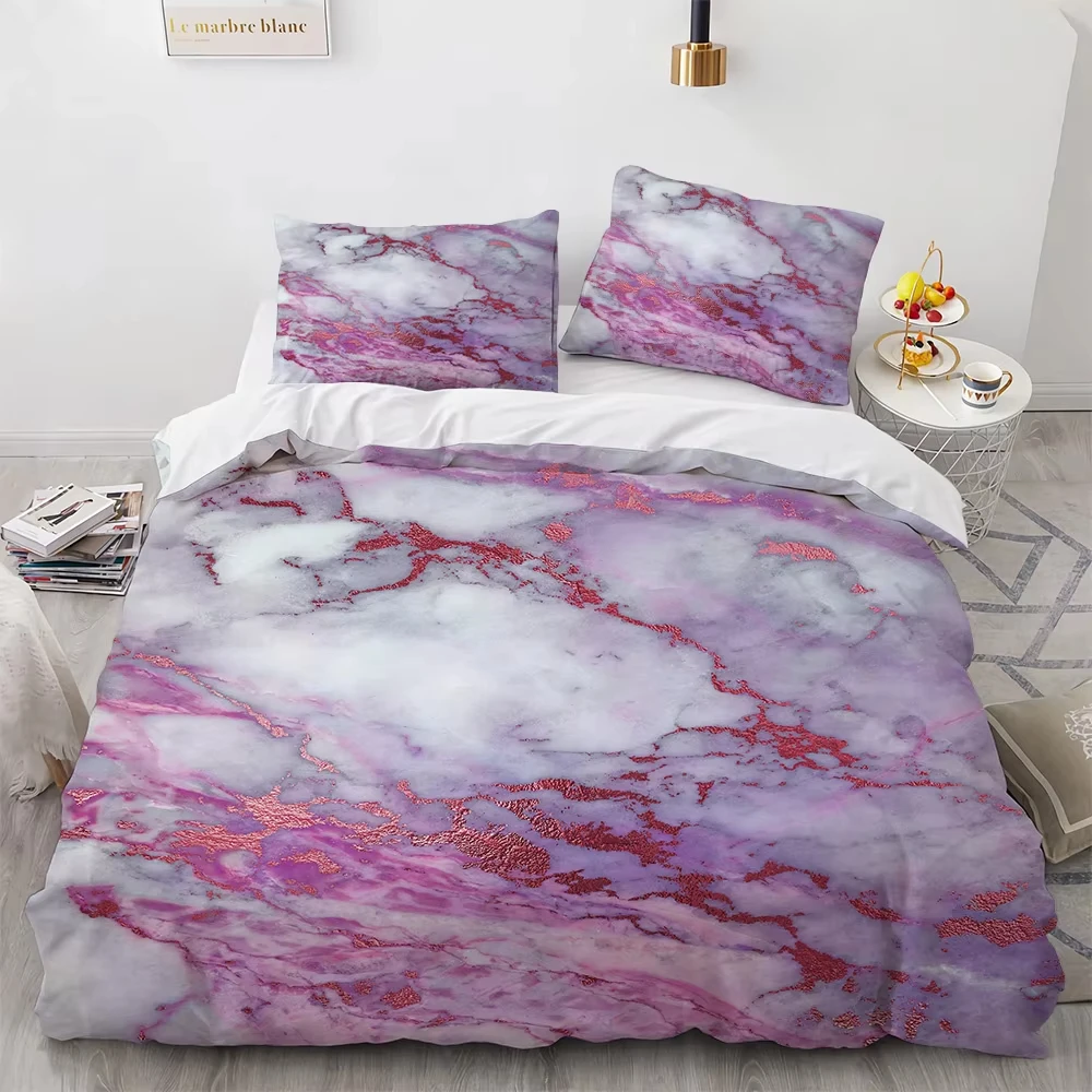 Marble Bedding Set Abstract Marble Texture Queen Twin Duvet Cover Abstract Stone Pattern Comforter Cover Romantic Quilt Cover
