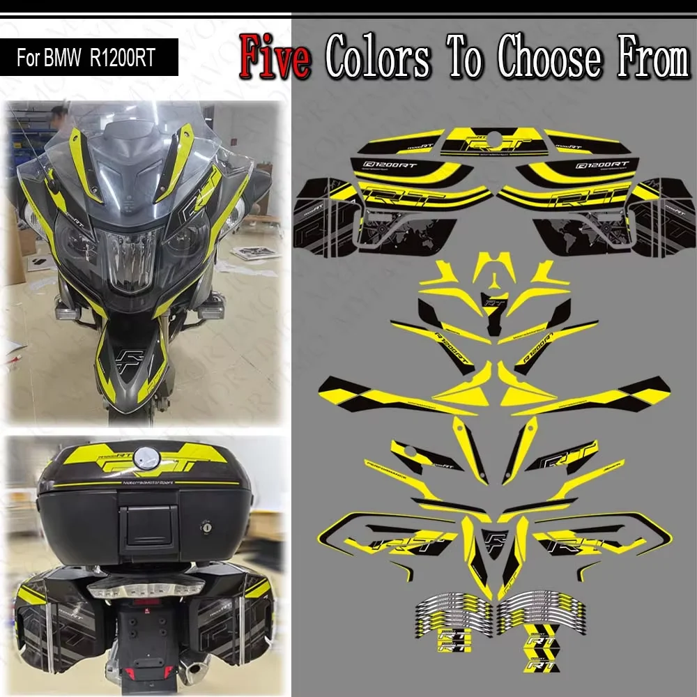 

For BMW R1200RT R 1200 RT Motorcycle Tank Pad Grips Kit Knee Trunk Luggage Case Wheels Fairing Fender Protector Body PVC Sticker
