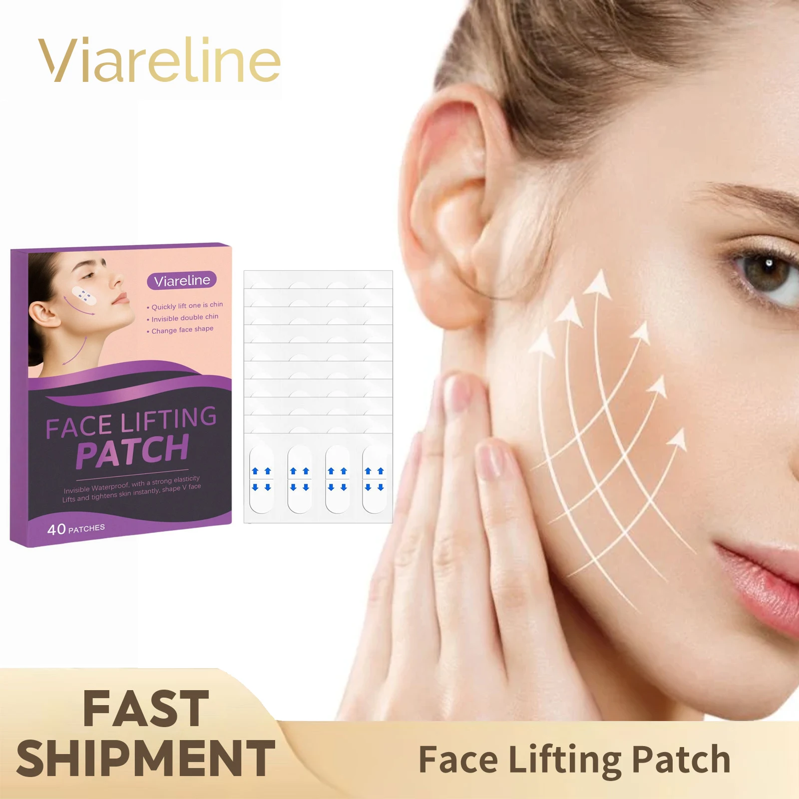 

40pcs V-Shape Face Patch Wrinkle Lifting Anti Aging Remove Double Chin Improve Sagging Tighten Skin Invisible Lift Face Sticker