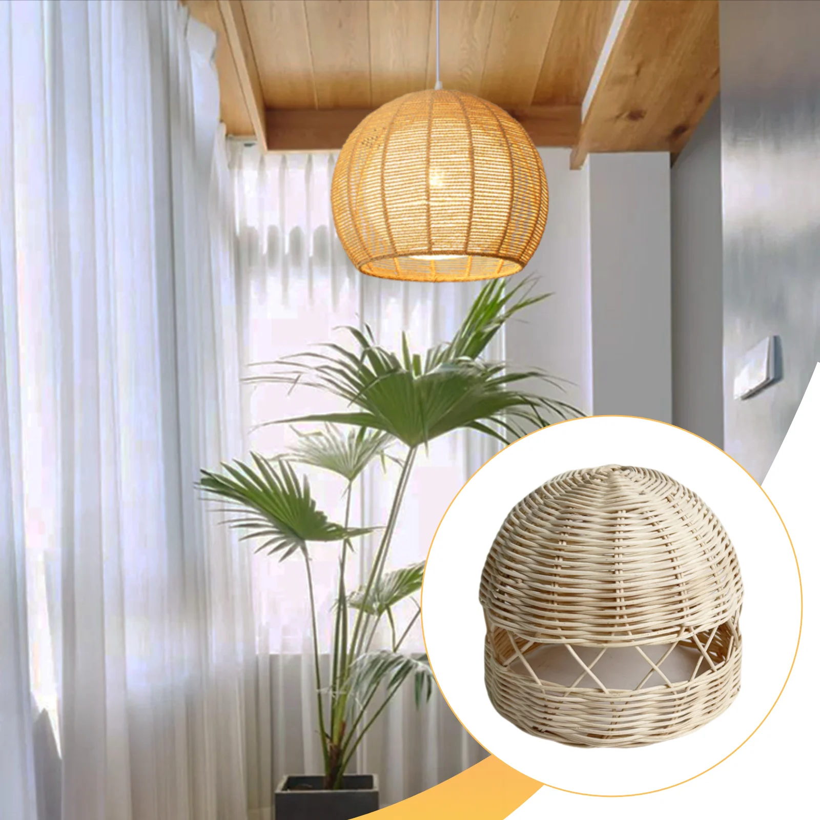 

Lampshade Decoration Fashion Brown Easy Installation Ornament Wood Lamp Cover for Kitchen Bedside Bedroom Dining Room Restaurant