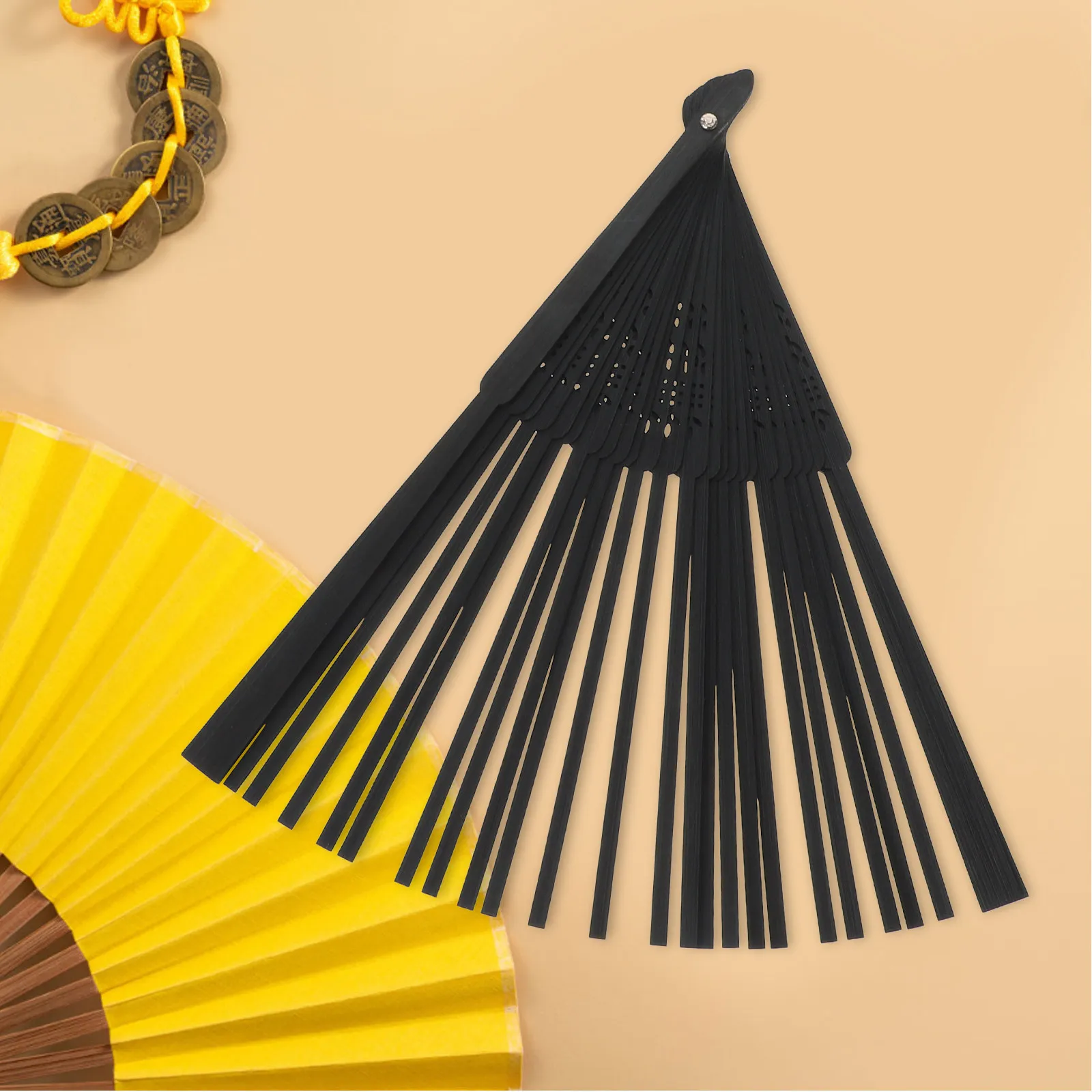 

4Pcs Bamboo Hand Fan Frame Folding Fan Ribs Sturdy Lightweight DIY Craft Making Materials Wedding Party Performance Supplies
