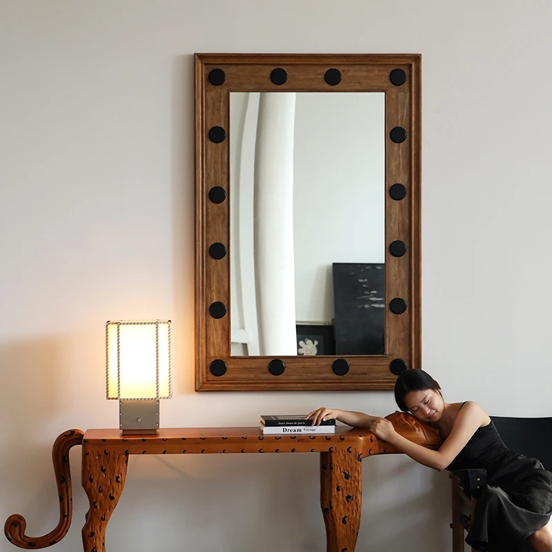 

Frame European Mirror Square Modern Dressing High End Nordic Mirror Aesthetic Design Art Spiegel Wand Living Room Decorations