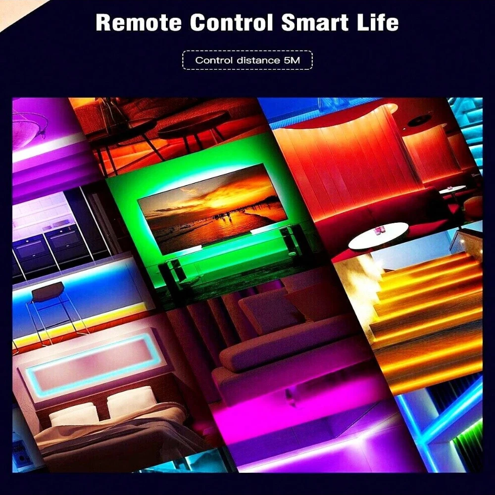 Tira de luces LED RGB con WiFi, lámpara de luz Flexible con Control remoto táctil Tuya Smart Life, USB RGB5050, cinta de diodo de retroiluminación para TV de escritorio