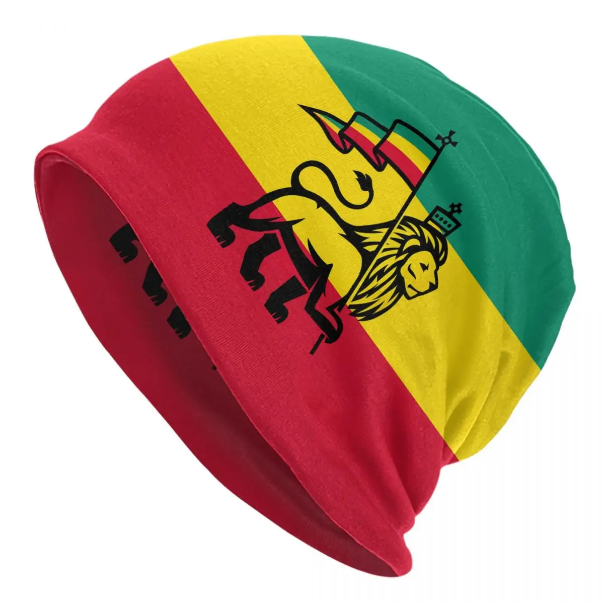 Custom Jamaica Rasta Judah Lion Rastafari Flag Bonnet Hat Knit Hats Men Women Unisex Adult Winter Warm Skullies Beanies Caps