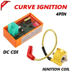 Motorcycle 4 Pin DC CDI Curve Adjust Speed Limit DIP Switch Ignition Coil for 50cc 70cc 90cc 110cc 125cc Scooter ATV Dirt Bike