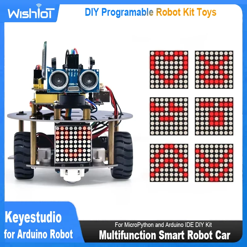 Keyestudio DIY Multifunction Smart Little Turtle Robot Car V3.0 for Arduino Robot STEM Kids Toy Programable Robot Kit Toys