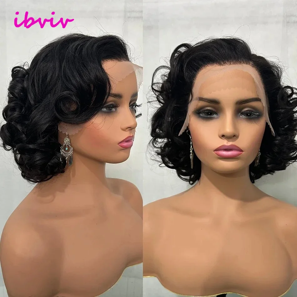 密度250%、ベトナム産100%人毛ルーズウェーブウィッグ、13x4フロント、弾むようなウェーブウィッグ、人毛ナチュラルブラック、黒人女性向け、12インチ