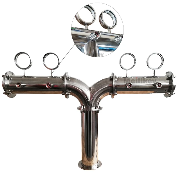 Y Shape 2/3/4/5/6/7 Factory Stainless Steel Beer Column  Tap  Beer Tower in Drink Dispenser - view 4