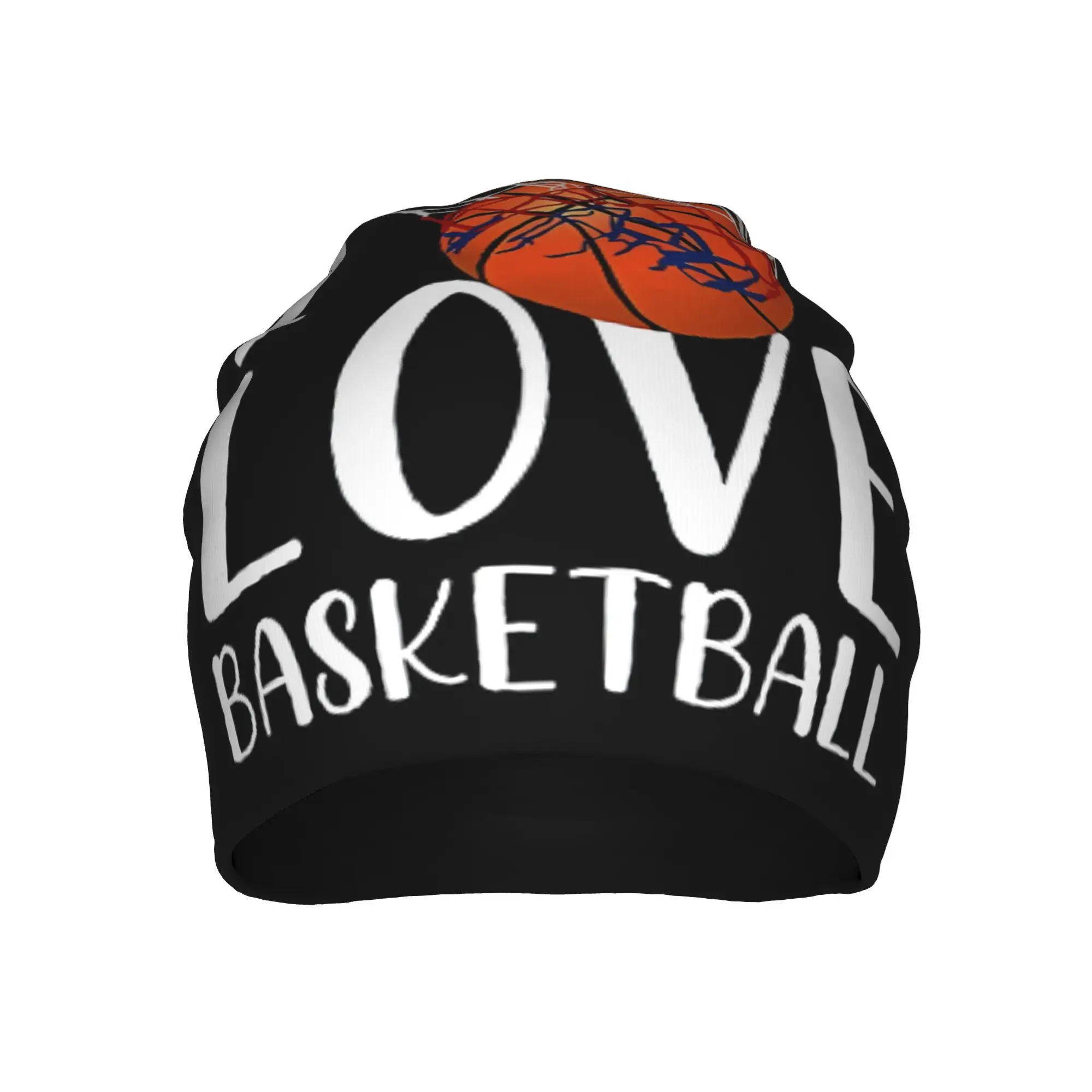 Vintage I Love Basketball Bonnet Hat, Polyester Thin Hat for Men Women, Autumn Spring Warm Cap Street Skullies Beanies Caps