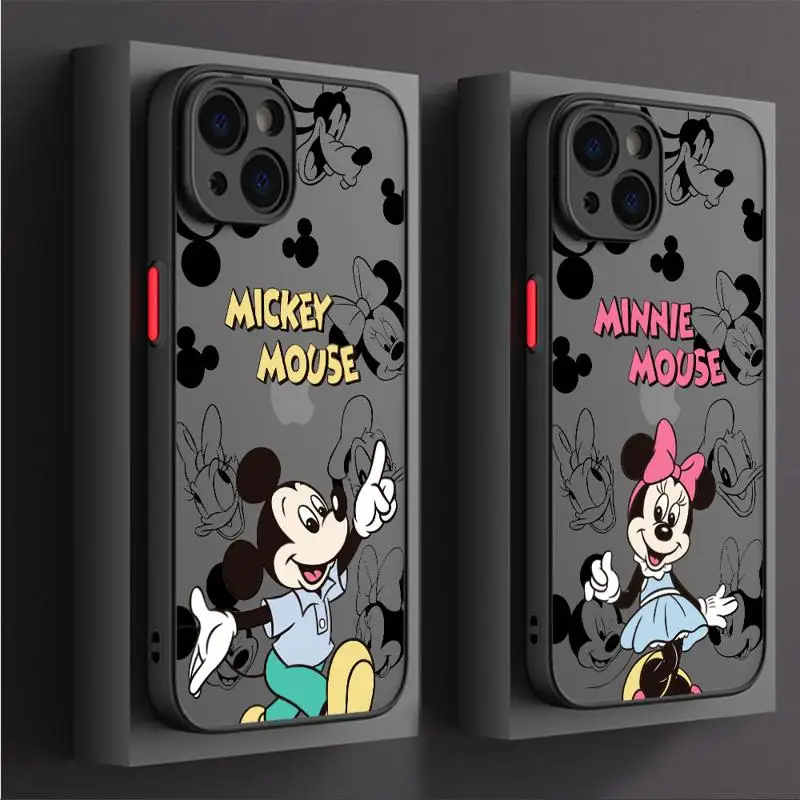 Cartoon Mickey Minnie Donald Duck Case For Apple iPhone 11 13 15 14 Pro Max 12 Mini 7 8 Plus XR X XS 6 6S SE Matte Phone Cover