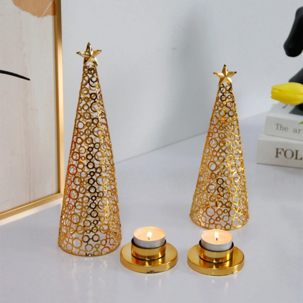 Tea Light Candle Holder Sturdy European Candle Holder Small Round Candle Holder Long-Lasting For Gift For Family Wedding