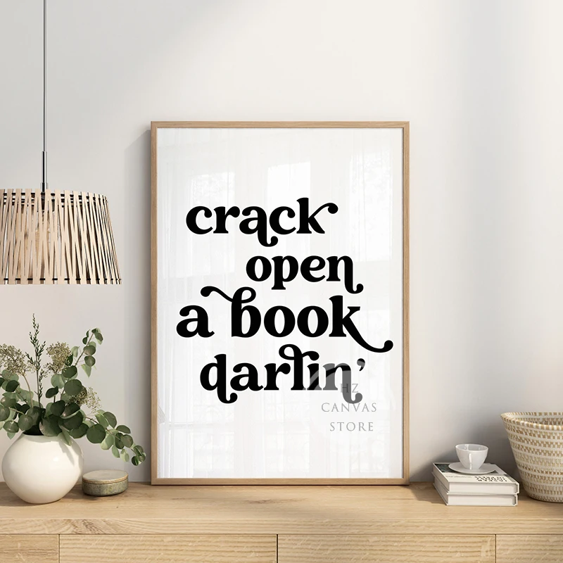 Book Bookish Quotes Pink Retro Poster and Print Canvas Painting Reader Book Lover Gift Wall Art Picture for Room Home Decor