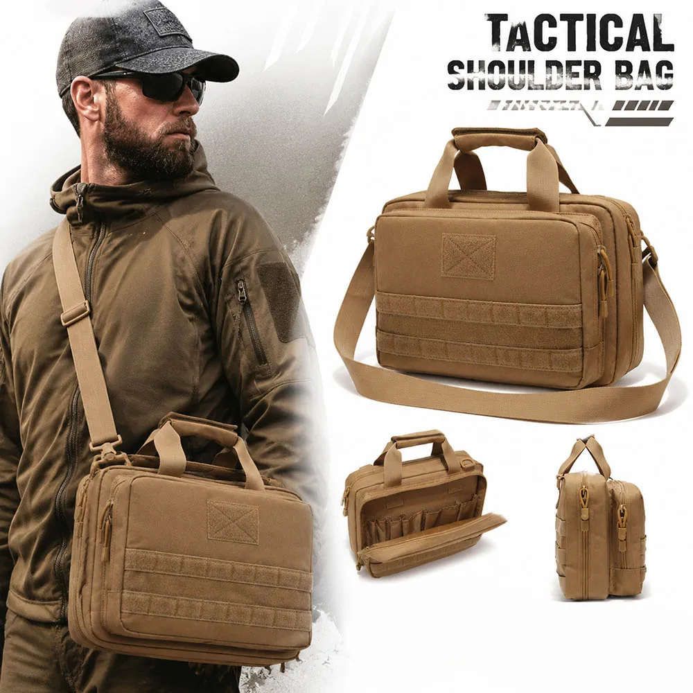 

Tactical Pistol Bag Concealed Handgun Carry Case with Magazine Storage Slots Waterproof Gun Holster Bag for Shooting Hunting