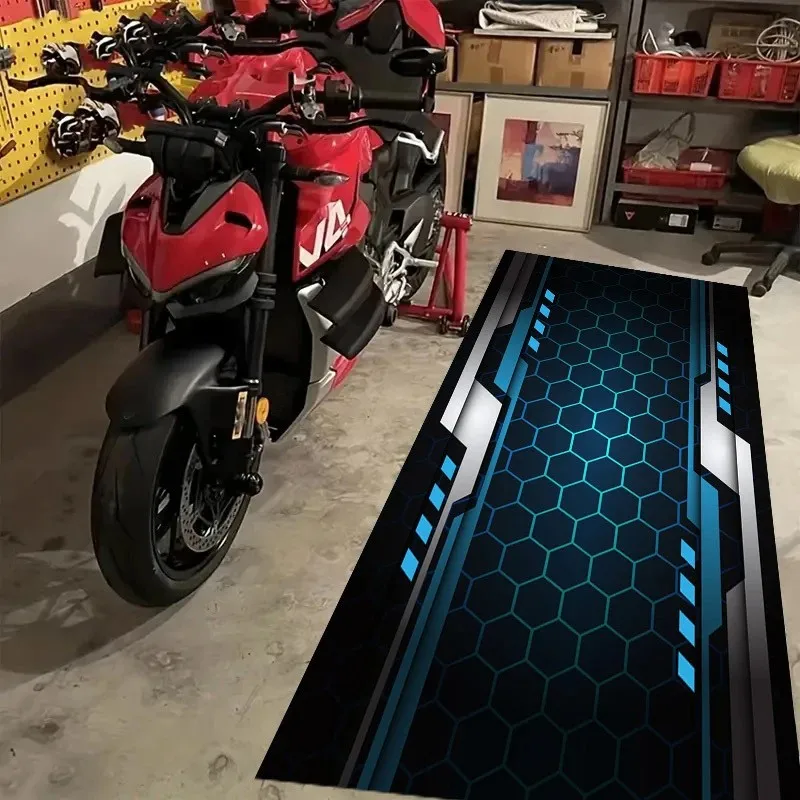 Tapis long pour moto VIKAMA, tapis de garage antidérapant et lavable, tapis d'entrée pour passionnés de moto Cyberpunk, décoration intérieure