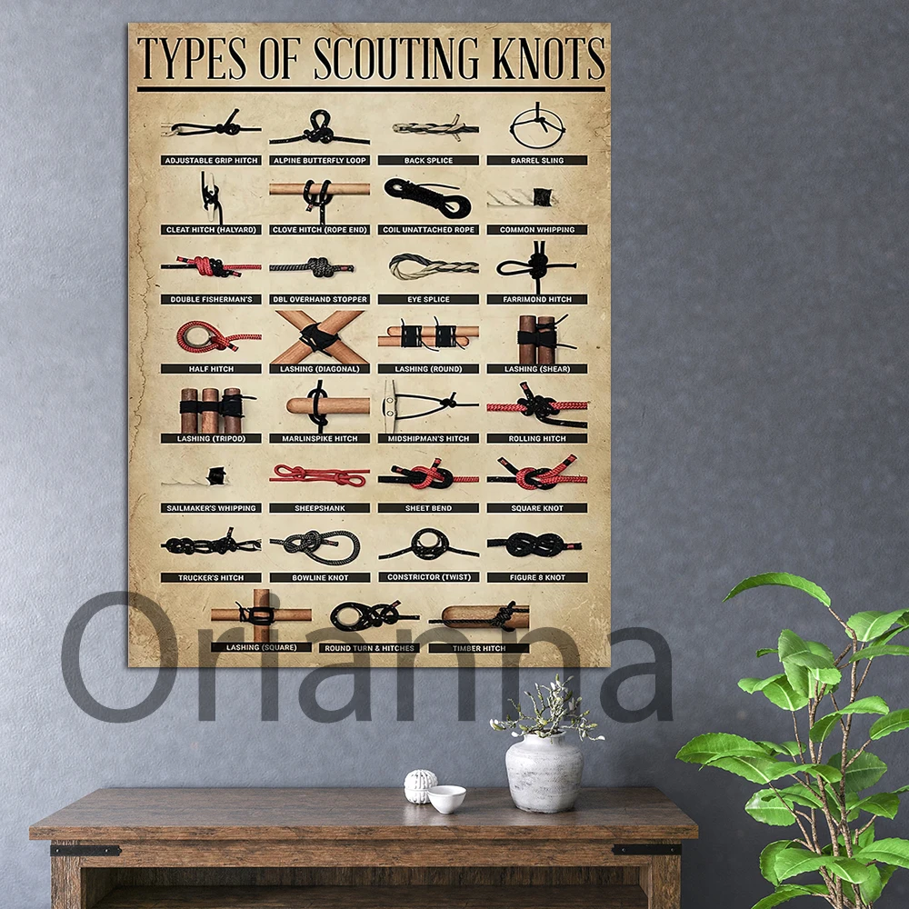 Type Of Scouting Knots Print Picture Wall Art Canvas Paintings Vintage Module Poster Home Decoration For Living Room