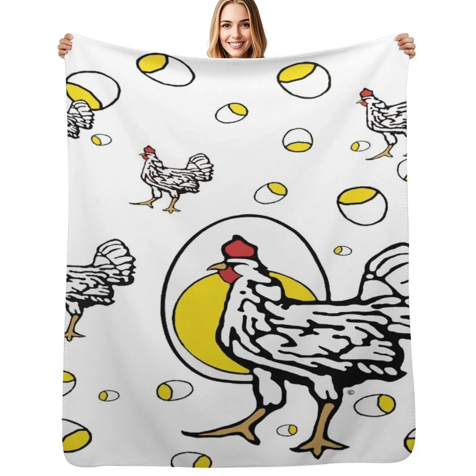 

Roseanne Inspired Chicken Shirt Parody Design Throw Blanket Soft Bedroom Blanket for Night Sleeping