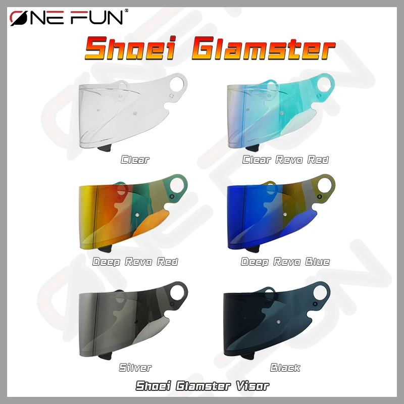 Glamster Helmet Visor For Shoei Glamster CPB-1V Photochromic Helmet Lens Mask Black Rainbow sliver Shield Visor