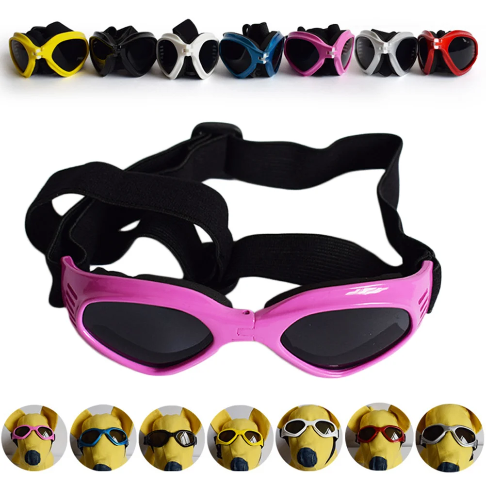 

Dog Sunglasses Pink Adjustable Strap Protects Dog Eyes Uv Wind Water Pet Goggles Eyewear Accessories