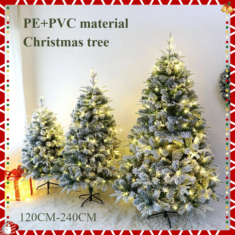 

Artificial Christmas Tree PE+PVC White Fpiling Christmas Tree 120CM-240CM Snow Tree Family Christmas Atmosphere Decoration