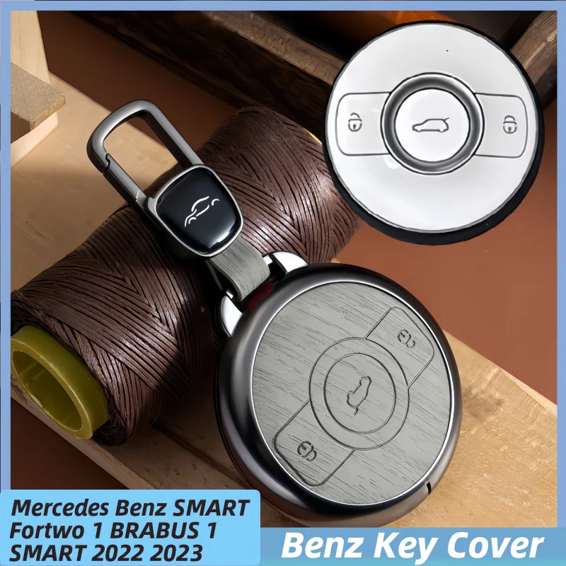 

For Mercedes Benz SMART Fortwo 1 BRABUS Benz SMART 2022 2023 Car Key Cover Case Shell Holder Fob Protection Keychain Accessory