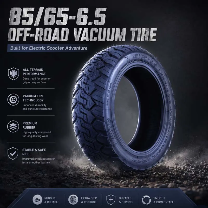 10 Inch Off-road Scooter Tire 85/65-6.5 Tubeless Vacuum Tyre for Kugoo G2 Pro G-Booster Electric Scooter Spare Parts Upgrades