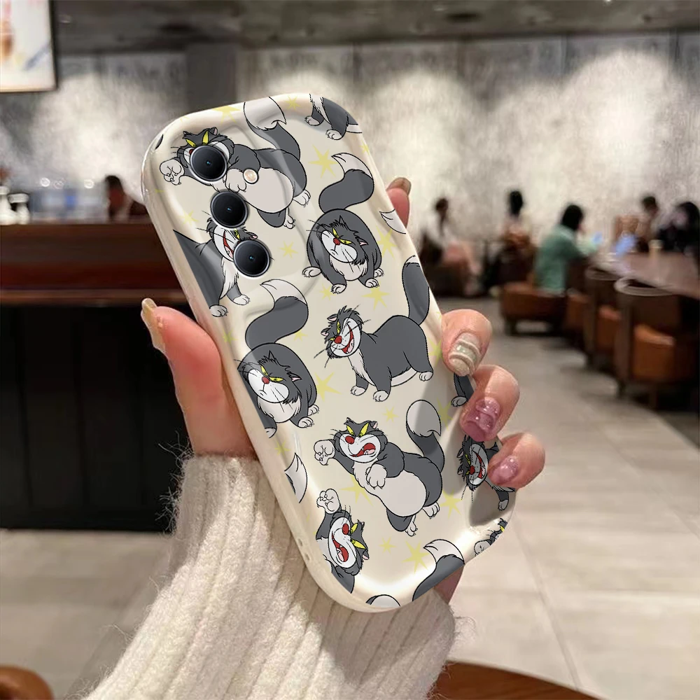 Cute Super Lucifer Cat 3D Wave Case For Xiaomi Mi 14 12 12T 11 Lite Poco M6 X6 X5 X4 F4 X3 M3 Pro 4G 5G Soft Silicone Cover