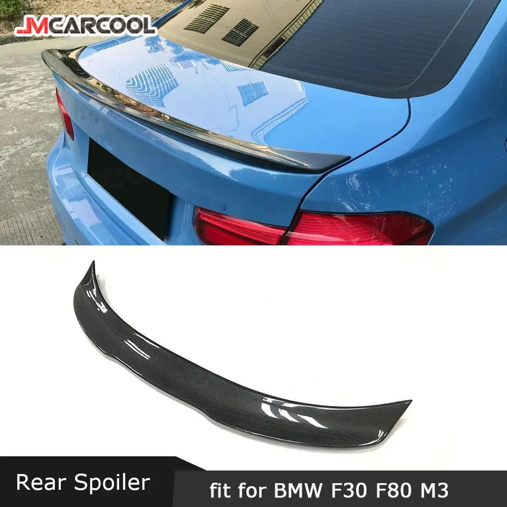 

JMCARCOOL For BMW 3 Series F30 F80 M3 320i 328i 335i 328d 2012-2018 Rear Spoiler Carbon Fiber boot Duck Wings Spoiler