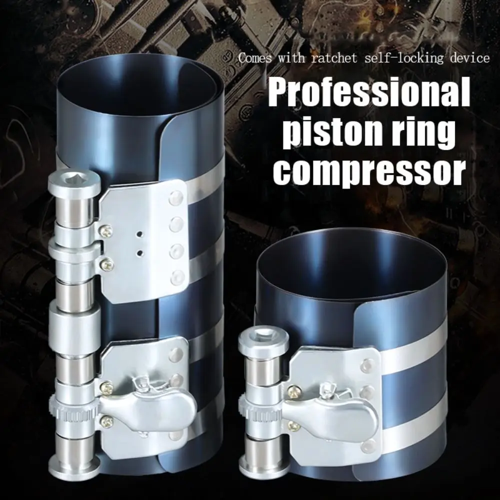 ประเภทวงล้อแหวนลูกสูบคอมเพรสเซอร์ปรับ 53-175 มม.ลูกสูบเครื่องมือติดตั้งกําจัดเหล็ก CLAMP Band ติดตั้งรถ