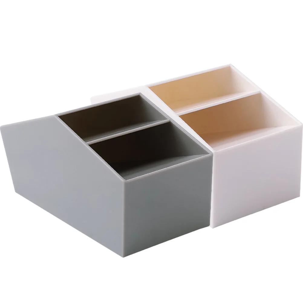 

2Pcs Creative Desktop Pen Organizer Multi-Grid Stationery Holder for Students Colleagues Portable Decorative Accessory