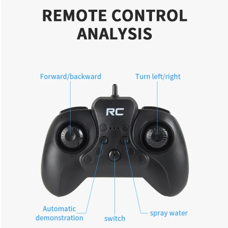 2.4G RC 4CH Amphibious Rolling Car With Lights Spray Water Shooting Remote Control 4 Wheel Drive Off-road Vehicle Kids Toys Gift