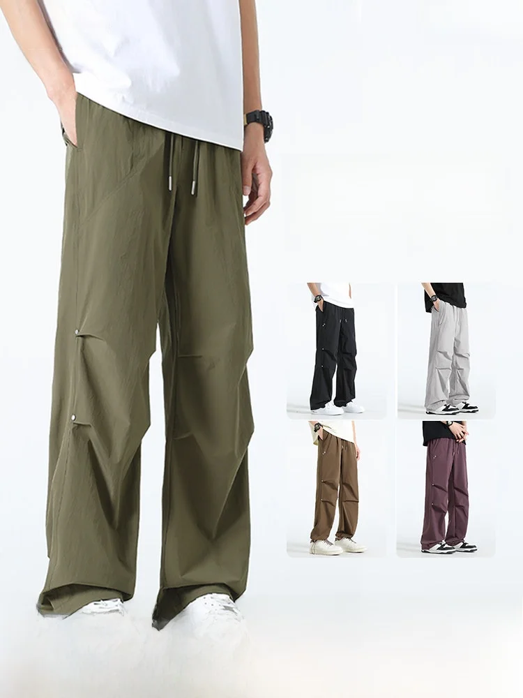 

Snow Flng Paratrooper Casual Pants Men's Spring New Straight Leg Casual Long Pants Youth American Workwear P High Waist L...