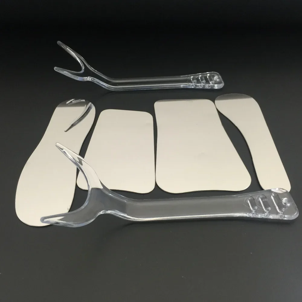 4pcs Dental Intraoral photography Mirror+ 2pcs Cheek Lip Mouth Retractor Opener Dental Cheek Retractors Mouth Props