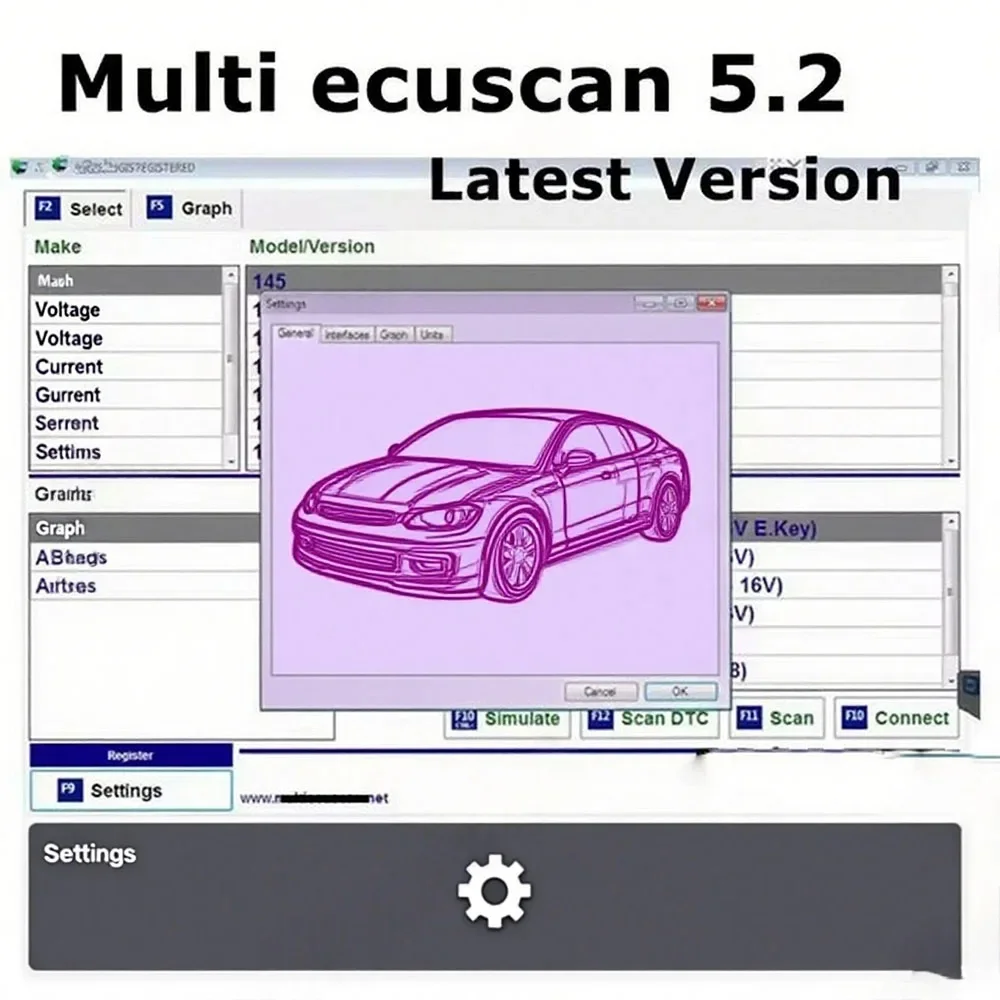 New Multi Ecu Scan work for ELM327 Multiecuscan 5.2 Car accessories for European and American car models OBD2 Scanner Software
