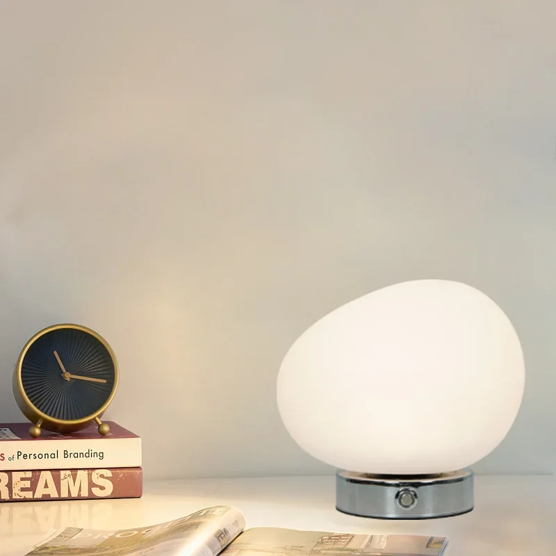 Creative acrylic table lamp, bedroom decorative goose egg table lamp