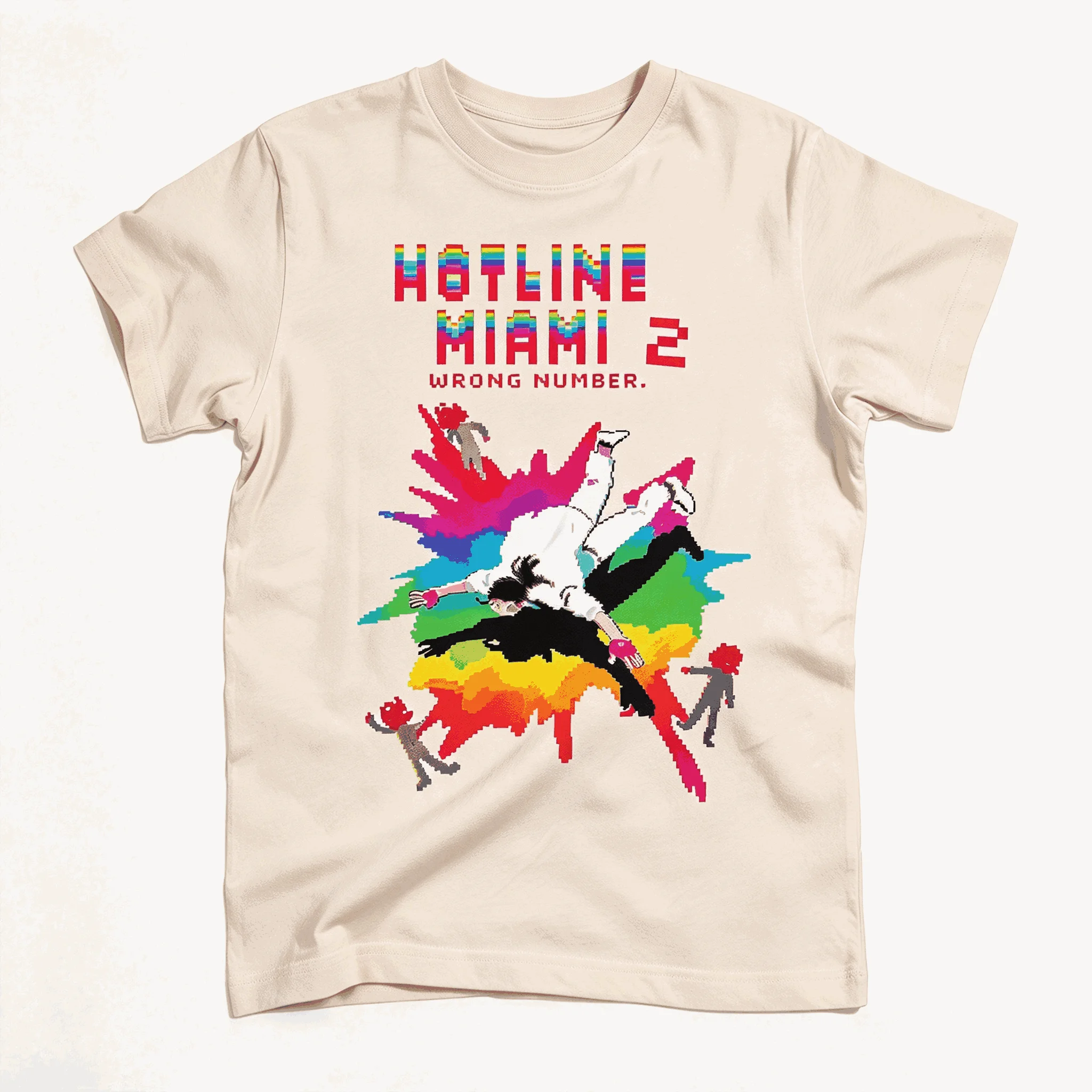 HOTLINE MIAMI Cotton Retro Unisex Casual Fashion T-shirt High Street Oversized Unisex Trendy Print T-shirts for Men Women soft