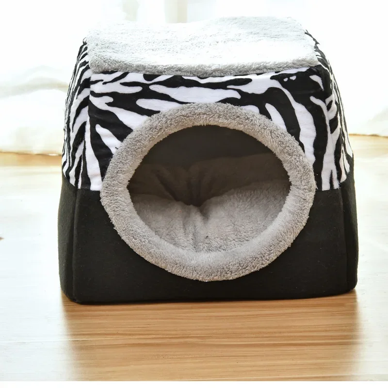 Closed Winter Dog House Bed Soft and Comfortable Pet Mat Small Dogs and Cats Warm Cave Igloo Pet Bed